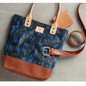 Will Leather Good Leather Blue Camo Tote